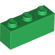 Lego kostka (kostička) 1x3, zelená (362228, 4109679)